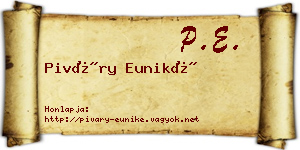 Piváry Euniké névjegykártya
